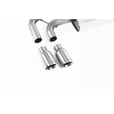Scarico cat-back Milltek SSXVW296 per Volkswagen Golf Mk5 2.0 TDI 140PS, terminali GT-80 lucidi
