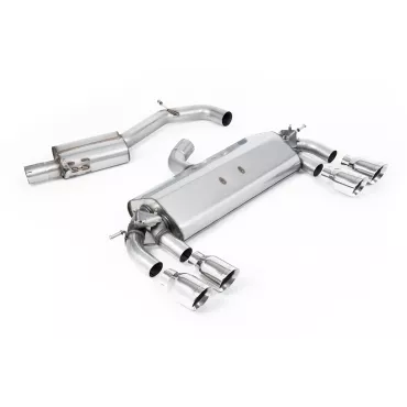 Scarico cat-back Milltek SSXVW399 per Volkswagen Golf MK7 R 2.0 TSI 300PS, terminali GT-100 lucidi