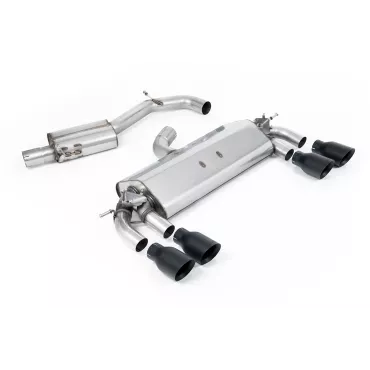 Scarico cat-back Milltek SSXVW400 per Volkswagen Golf MK7 R 2.0 TSI 300PS, terminali GT-100 neri