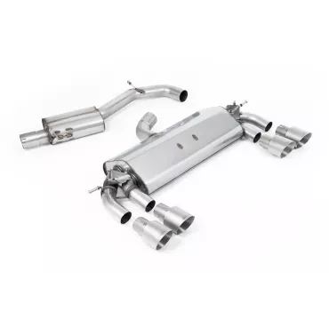 Scarico cat-back Milltek SSXVW401 per Volkswagen Golf MK7 R 2.0 TSI 300PS, terminali GT-100 in titanio