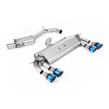 Scarico cat-back Milltek SSXVW402 per Volkswagen Golf MK7 R 2.0 TSI 300PS, terminali GT-100 in titanio bruciato