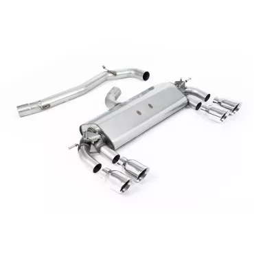 Scarico cat-back Milltek SSXVW403 per Volkswagen Golf MK7 R 2.0 TSI 300PS, terminali GT-100 lucidi