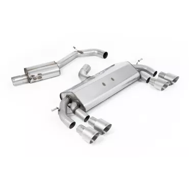 Scarico cat-back Milltek SSXVW413 per Volkswagen Golf MK7 R 2.0 TSI 300PS, terminali GT-100 in titanio