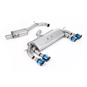 Scarico cat-back Milltek SSXVW414 per Volkswagen Golf MK7 R 2.0 TSI 300PS, terminali GT-100 in titanio bruciato