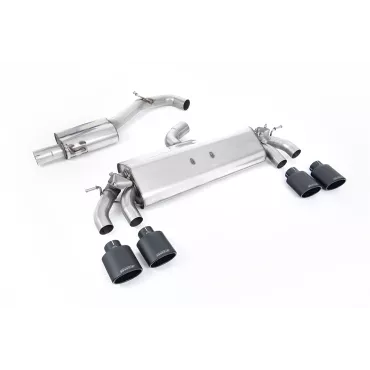 Scarico cat-back Milltek SSXVW422 per Volkswagen Golf Mk7.5 R 2.0 TSI 310PS, terminali ovali neri