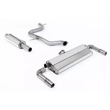 Scarico cat-back Milltek SSXVW500 per Volkswagen Golf MK7.5 GTi, terminali GT-100 in titanio bruciato