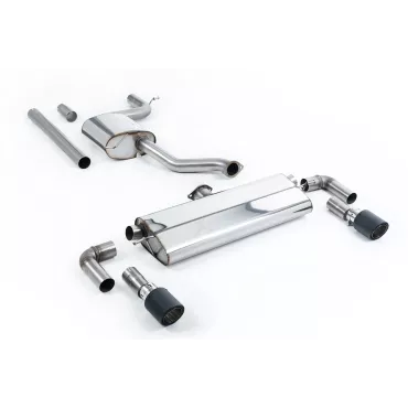 Scarico cat-back Milltek SSXVW523 per Volkswagen Golf Mk7.5 1.5TSI Evo GT & R-Line, terminali Jet-102 in carbonio