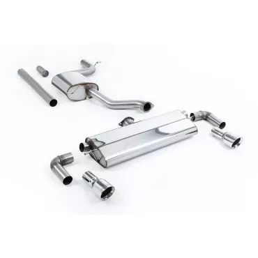 Scarico cat-back Milltek SSXVW527 per Volkswagen Golf Mk7.5 1.5TSI Evo GT & R-Line, terminali GT-100 lucidi