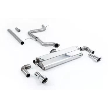 Scarico cat-back Milltek SSXVW528 per Volkswagen Golf Mk7.5 1.5TSI Evo GT & R-Line, terminali GT-100 lucidi
