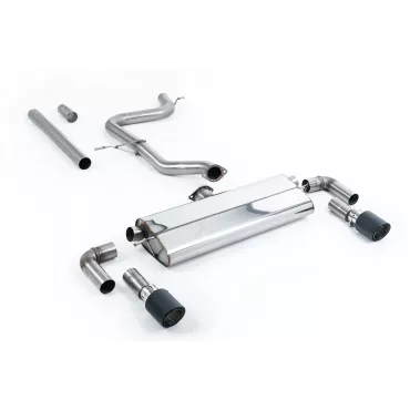 Scarico cat-back Milltek SSXVW532 per Volkswagen Golf Mk7.5 1.5TSI Evo GT & R-Line, terminali Jet-102 in carbonio
