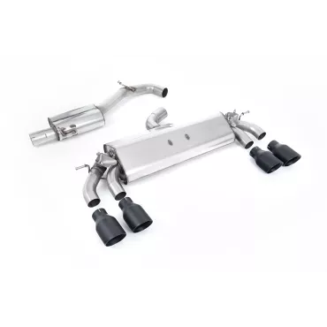 Scarico cat-back Milltek SSXVW578 per Volkswagen Golf Mk7.5 R 2.0 TSI 310PS, terminali GT-100 neri