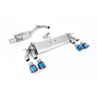 Scarico cat-back Milltek SSXVW580 per Volkswagen Golf Mk7.5 R 2.0 TSI 310PS, terminali GT-100 in titanio bruciato