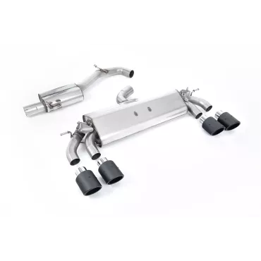 Scarico cat-back Milltek SSXVW581 per Volkswagen Golf Mk7.5 R 2.0 TSI 310PS, terminali Jet-100 in carbonio