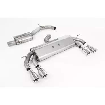 Scarico cat-back Milltek SSXVW583 per Volkswagen Golf Mk7.5 R 2.0 TSI 310PS, terminali GT-100 lucidi