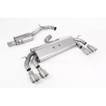 Scarico cat-back Milltek SSXVW585 per Volkswagen Golf Mk7.5 R 2.0 TSI 310PS, terminali GT-100 in titanio