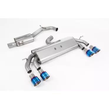 Scarico cat-back Milltek SSXVW586 per Volkswagen Golf Mk7.5 R 2.0 TSI 310PS, terminali GT-100 in titanio bruciato