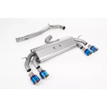 Scarico cat-back Milltek SSXVW590 per Volkswagen Golf Mk7.5 R 2.0 TSI 310PS, terminali GT-100 in titanio bruciato