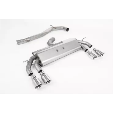 Scarico cat-back Milltek SSXVW602 per Volkswagen Golf Mk7.5 R 2.0 TSI 310PS, terminali GT-100 lucidi