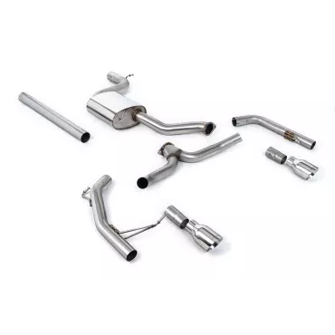 Scarico cat-back Milltek SSXVW603 per Volkswagen Jetta Mk7 GLi 2.0T, terminali GT-100 lucidi