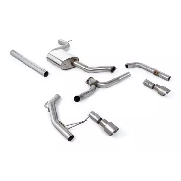 Scarico cat-back Milltek SSXVW605 per Volkswagen Jetta Mk7 GLi 2.0T, terminali GT-100 in titanio