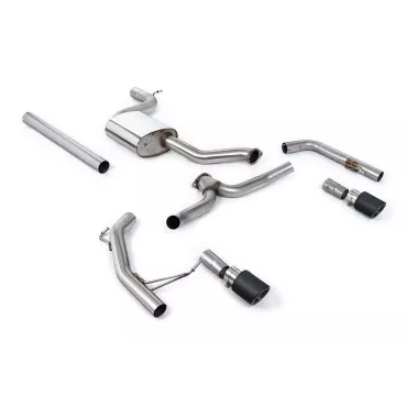 Scarico cat-back Milltek SSXVW607 per Volkswagen Jetta Mk7 GLi 2.0T, terminali Jet-100 in carbonio