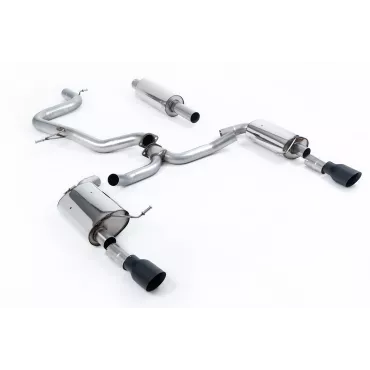 Scarico cat-back Milltek SSXVW609 per Volkswagen Jetta Mk7 GLi 2.0T, terminali GT-100 neri