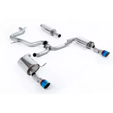Scarico cat-back Milltek SSXVW611 per Volkswagen Jetta Mk7 GLi 2.0T, terminali GT-100 in titanio bruciato