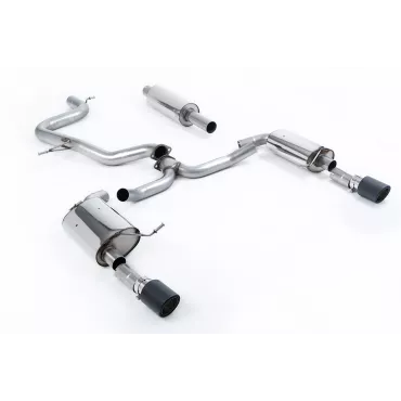 Scarico cat-back Milltek SSXVW612 per Volkswagen Jetta Mk7 GLi 2.0T, terminali Jet-100 in carbonio