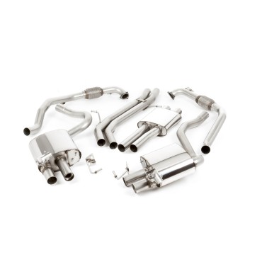 Scarico cat-back Milltek SSXAU1132 per Audi S5 3.0 V6 Turbo Coupe/Cabrio B9, terminali GT-100 neri