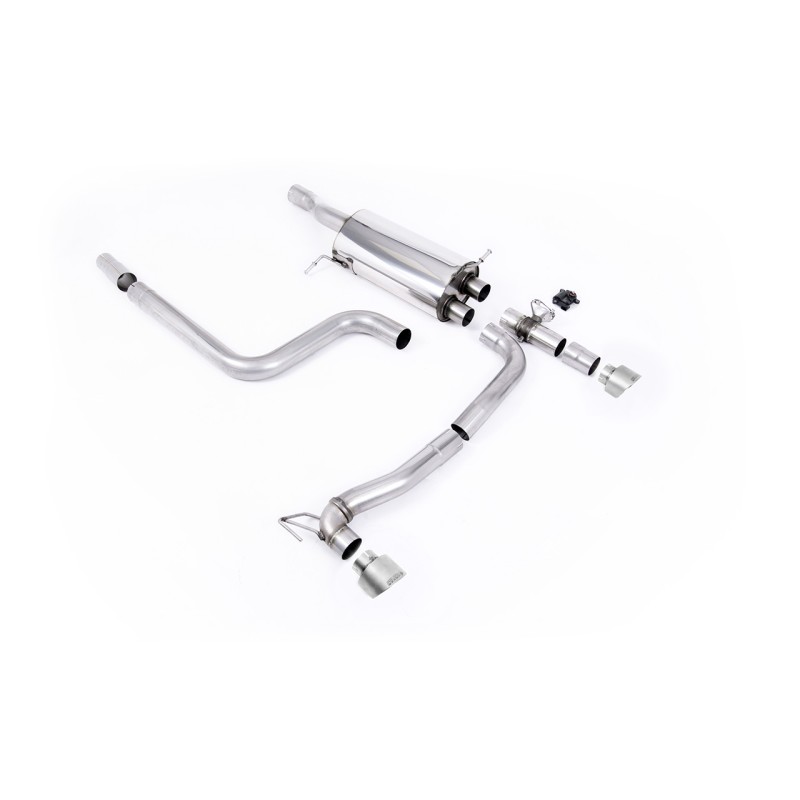 Scarico cat-back Milltek SSXFD365M per Ford Fiesta Mk8 & Mk8.5 ST 1.5 EcoBoost 200PS, terminali GT-100 in titanio