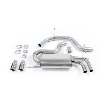 Scarico cat-back Milltek SSXVW147N per Seat Leon Cupra 2.0T FSI 240PS, terminali Jet-80 lucidi
