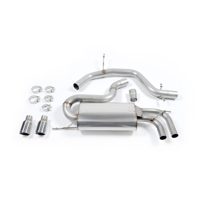 Scarico cat-back Milltek SSXVW147N per Seat Leon Cupra 2.0T FSI 240PS, terminali Jet-80 lucidi